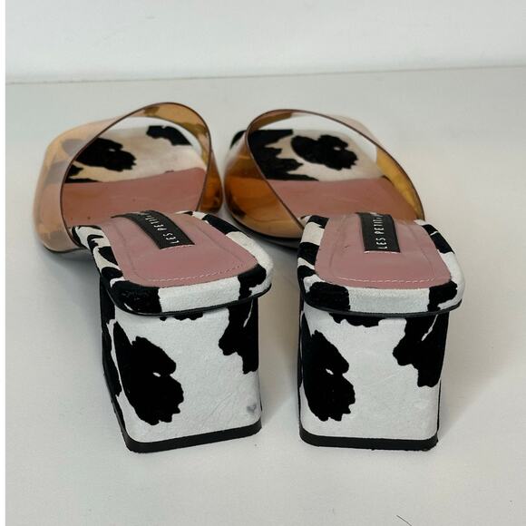 Les Petits Joueurs Fanny Orange PVC strap cow Print suede leather mules size 38 - Picture 16 of 16